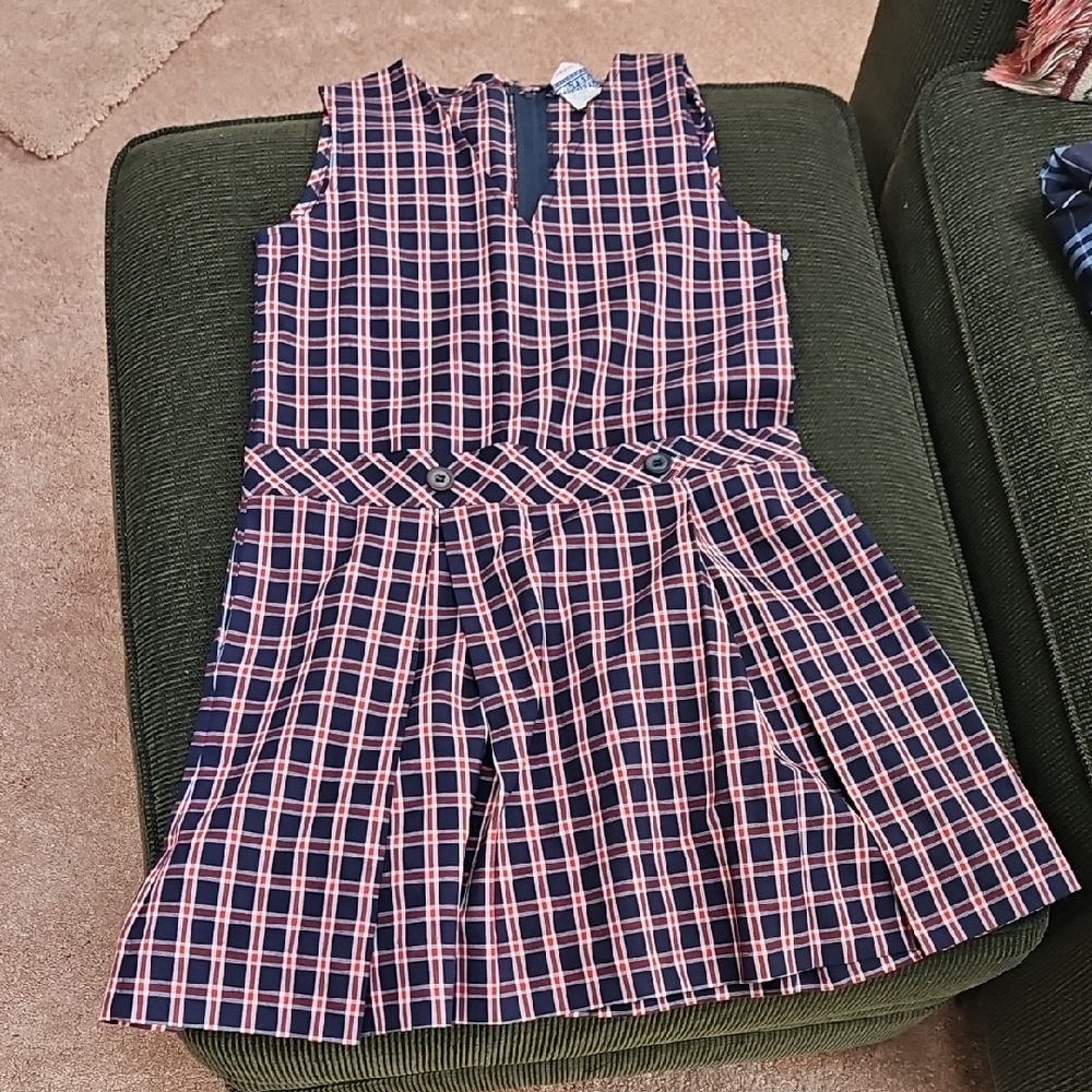 Royal Park School Uniform Plaid Jumper Dress Girls Size 8 Plaid 3C